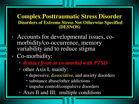 derosnops|Complex trau ma and disorders of extreme stress (DESNOS.